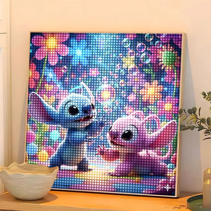Tableau Diamant Stitch et Angel – Kit Diamond Painting Complet