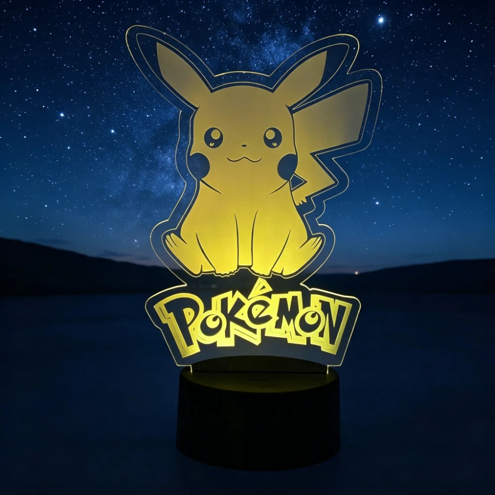 Lampe LED 3D Pokémon Pikachu : Illuminez votre intérieur avec votre compagnon favori