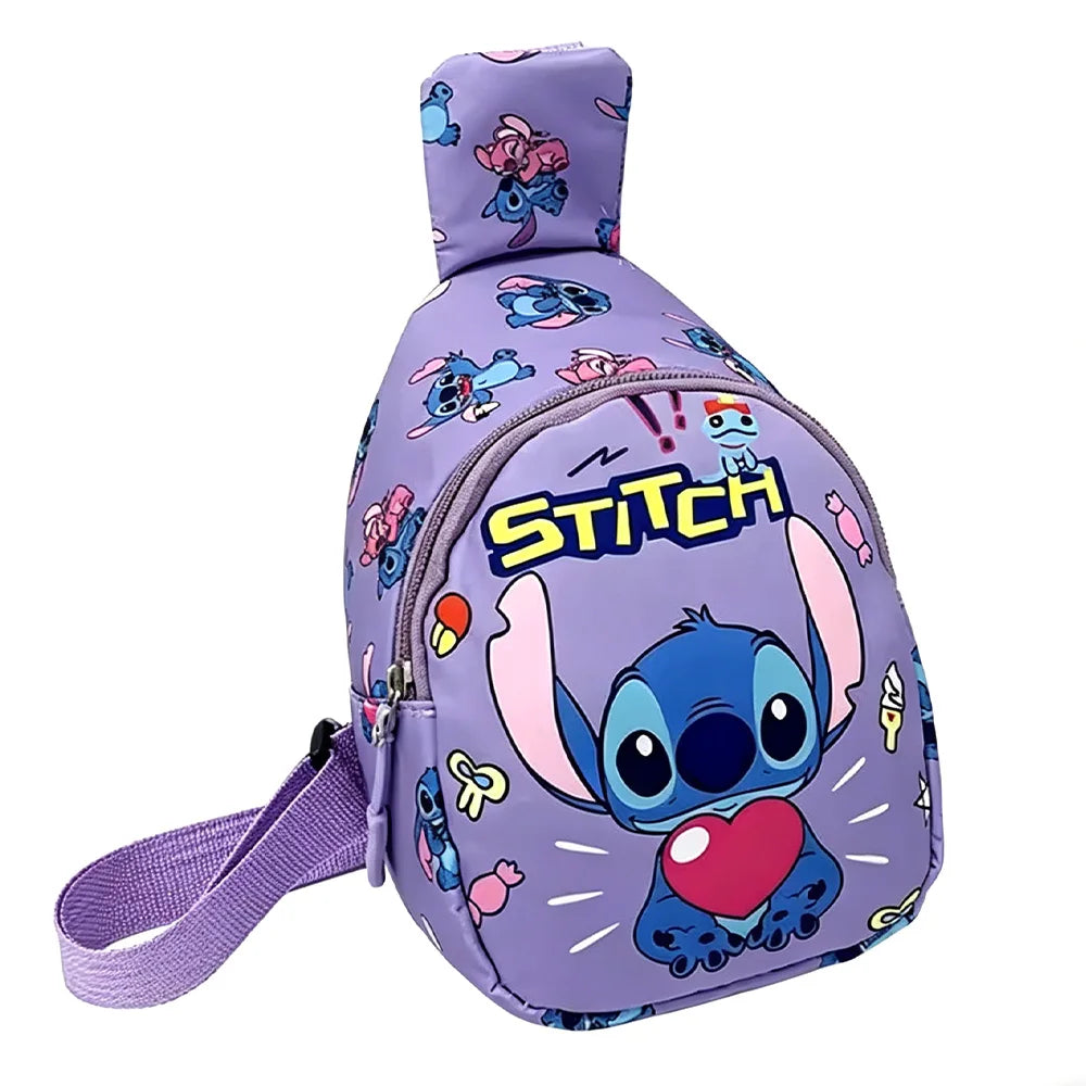 Sac de Poitrine Stitch & Angel – Sac Bandoulière Décontracté pour Enfant & Adulte