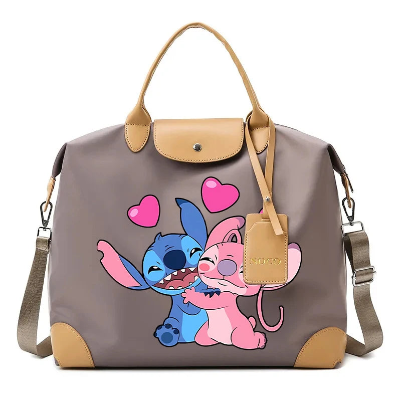 Sac à Bandoulière Stitch & Angel – Style Kawaii, Grande Capacité