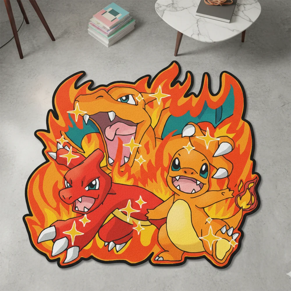 Tapis Pokémon Salameche evolutions – Tapis de sol décoratif pour fans de Pokémon