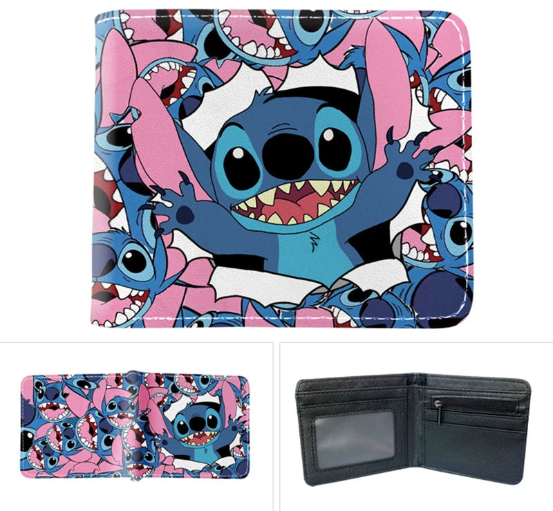 Portefeuille Stitch – Compact en Cuir PU (11,5 × 9,5 cm)