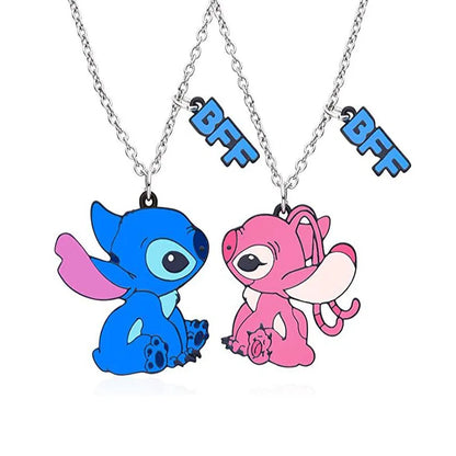 Stitch and Angel BFF Necklace Duo