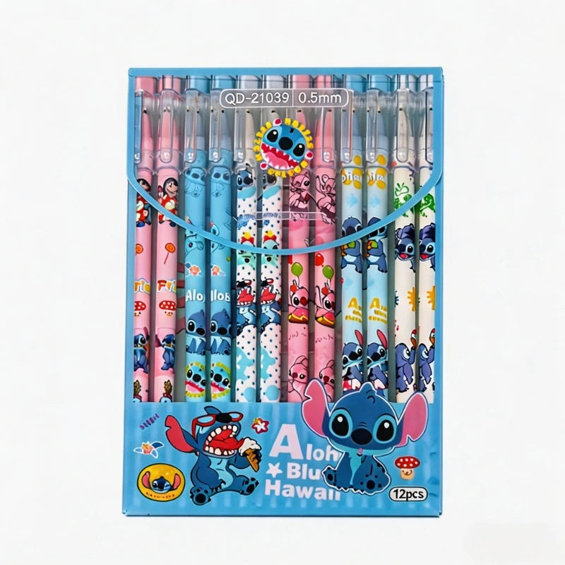 Coffret de 12 Stylos Gel – Édition Stitch
