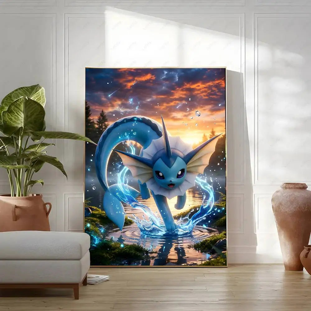 Poster Pokémon Aquali 50x70 cm – Décoration Murale HD