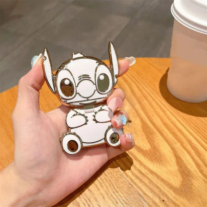 Disney Anime Stitch Kawaii Cell Phone Holder - Foldable Mirror Gift for Girls