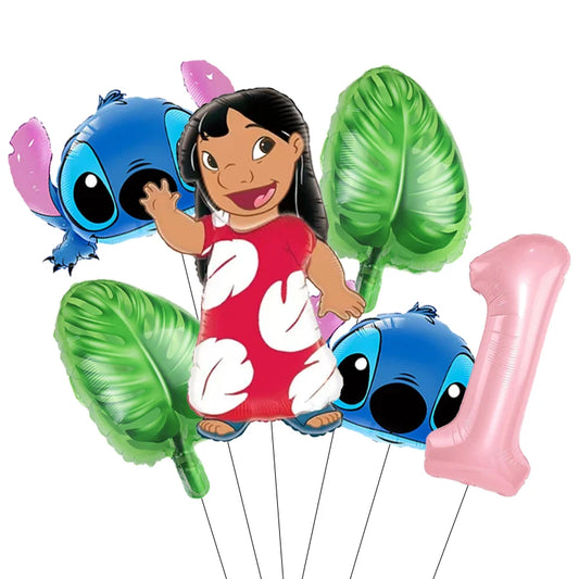 Pack Déco Anniversaire Lilo & Stitch – Chiffre au Choix & Ballons Thématiques