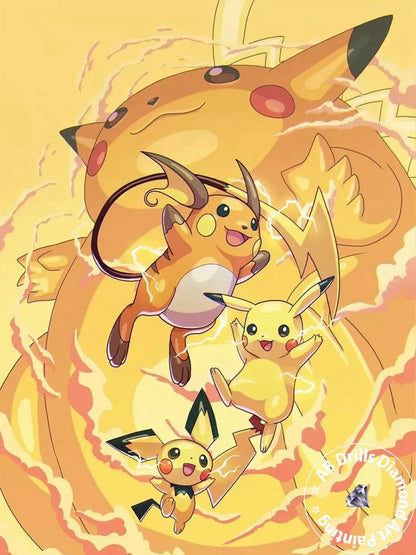 Tableau Diamanté Pokémon Pichu Evolution