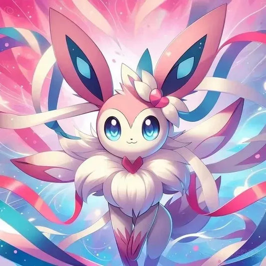 Tableau Diamant Pokémon Nymphali – Kit Diamond Painting Complet