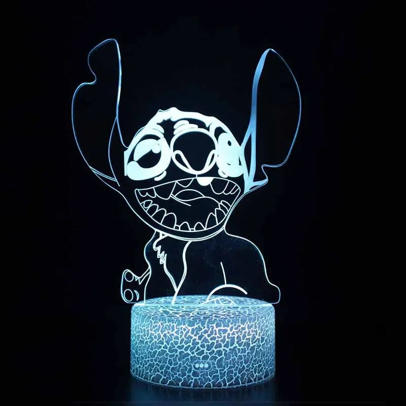 Veilleuse LED 3D Stitch – 16 couleurs avec télécommande