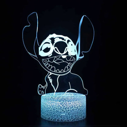 Veilleuse LED 3D Stitch – 16 couleurs avec télécommande