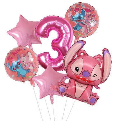 Kit de Ballons d'Anniversaire Angel - Chiffres Roses (1 à 9) - Pack de 6 Ballons