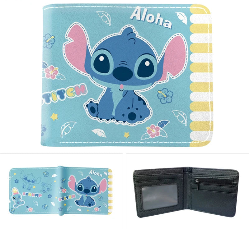 Portefeuille Stitch – Compact en Cuir PU (11,5 × 9,5 cm)