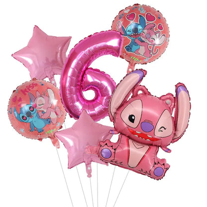 Kit de Ballons d'Anniversaire Angel - Chiffres Roses (1 à 9) - Pack de 6 Ballons