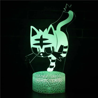 Lampe LED 3D Pokémon – 16 couleurs, télécommande & tactile