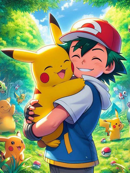 Tableau Diamanté Pokémon – Sasha et Pikachu