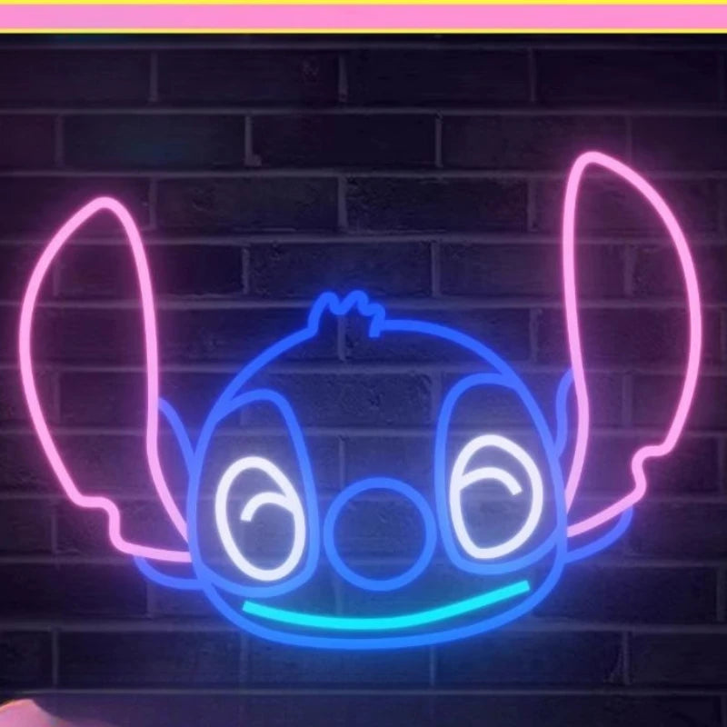 Enseigne Néon LED Stitch Clin d'Oeil – Déco Lumineuse 40x30cm