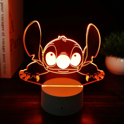 Stitch 3D LED Night Light - 16 Colors with Remote Control