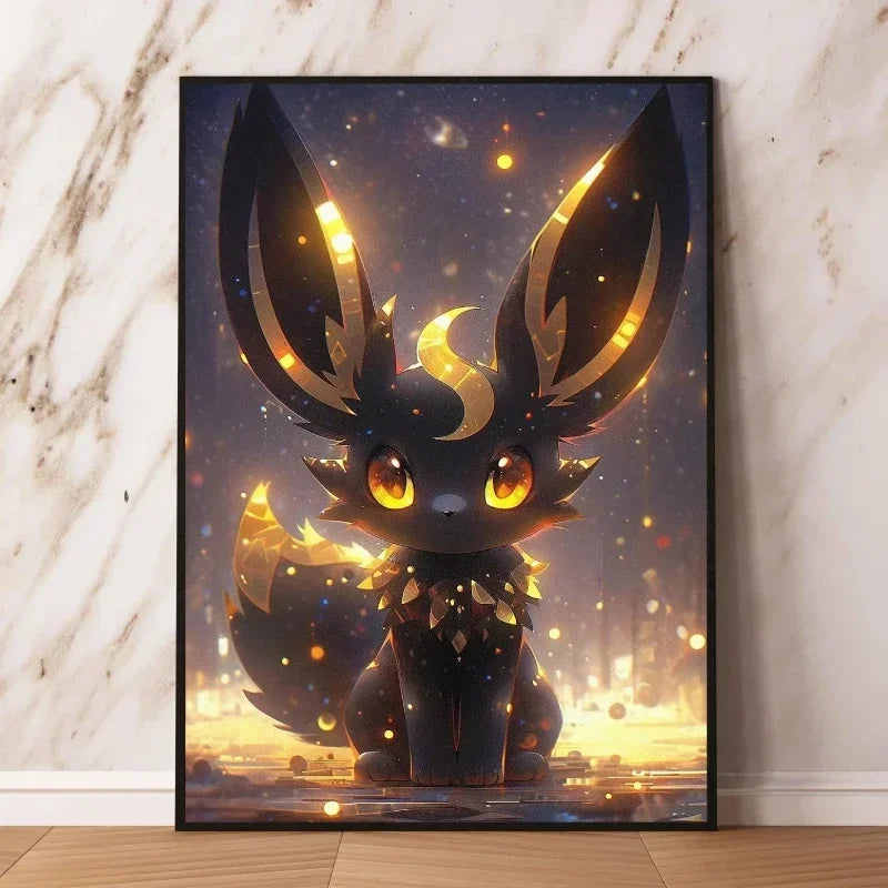Kit Complet Diamond Painting Noctali – Tableau Diamant à Créer Pokémon(Toile & Accessoires)