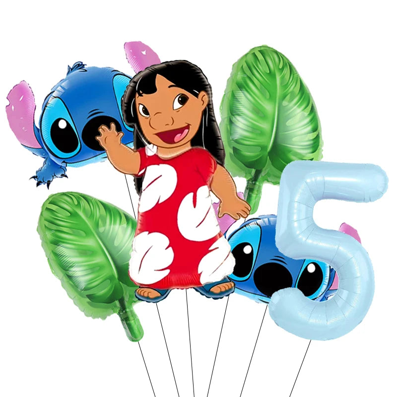 Pack Déco Anniversaire Lilo & Stitch – Chiffre au Choix & Ballons Thématiques