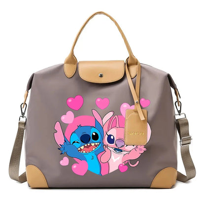 Sac à Bandoulière Stitch & Angel – Style Kawaii, Grande Capacité