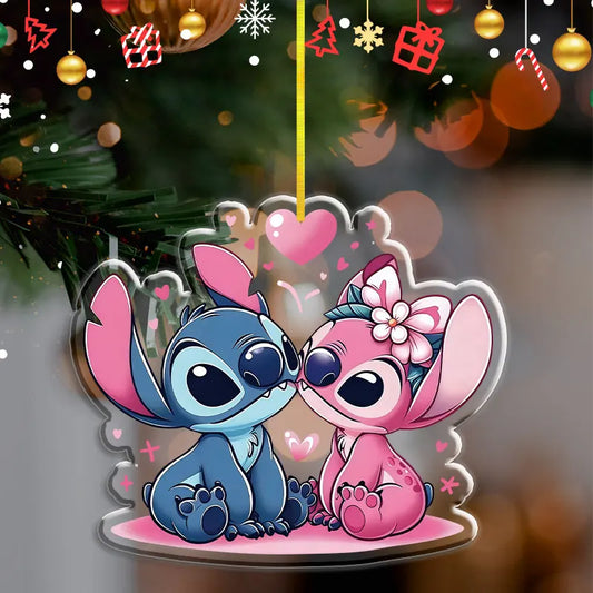 Pendentif de Noël Disney Stitch et Angel – Décoration en acrylique 2D