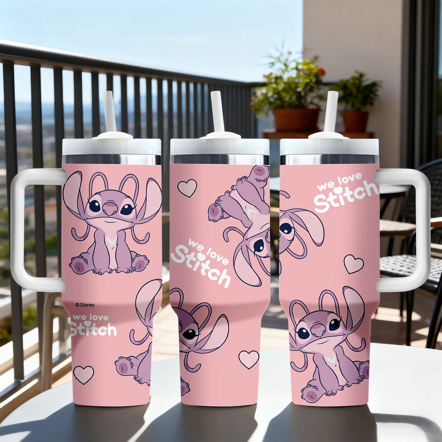 Gobelet Isotherme 1,18 L Disney Angel – Avec Poignée et Paille