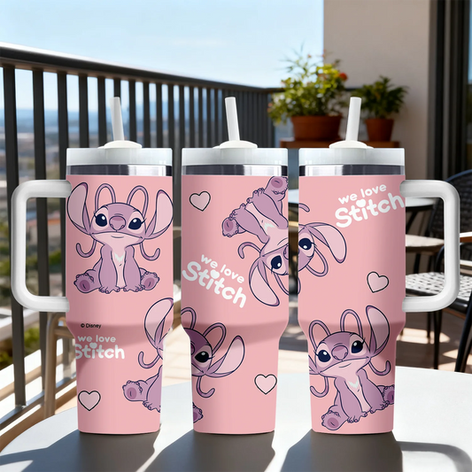 Gobelet Isotherme 1,18 L Disney Angel – Avec Poignée et Paille