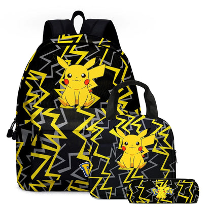 Pack École Pokémon 3-en-1 – Sac à dos, Trousse et Lunch Bag (Modèles au choix)