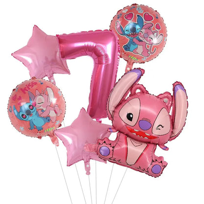 Kit de Ballons d'Anniversaire Angel - Chiffres Roses (1 à 9) - Pack de 6 Ballons