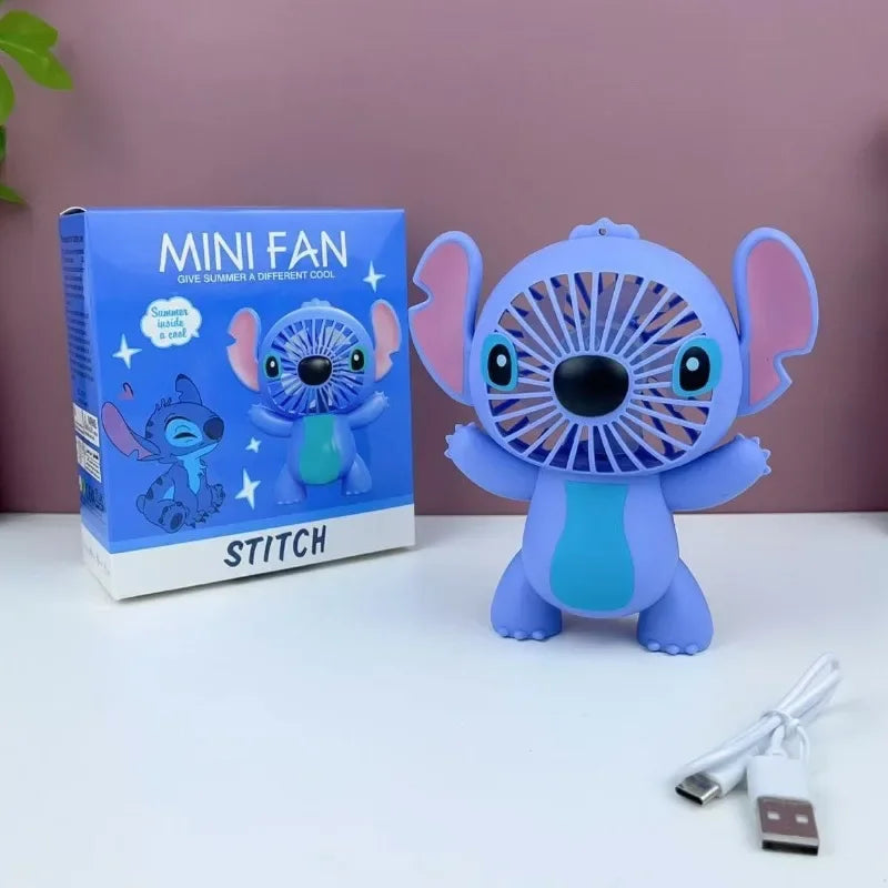 Mini Ventilateur Portable Stitch ou Angel – Édition Kawaii, Rechargeable USB