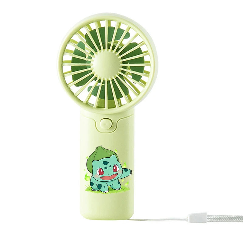 Mini Ventilateur Portable Pokémon – Modèles Pikachu, Carapuce, Bulbizarre, Evoli & Rondoudou – Piles