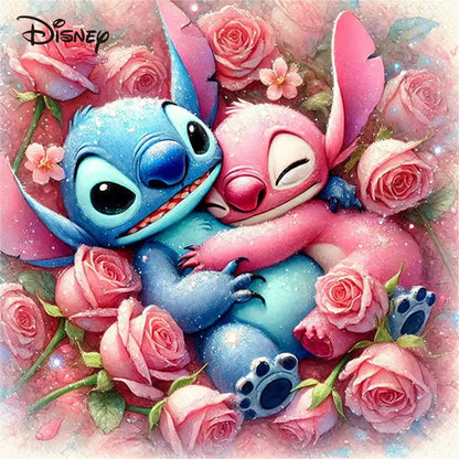 Tableau Diamant Stitch et Angel – Kit Diamond Painting Personnage Stitch