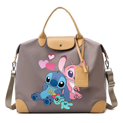Sac à Bandoulière Stitch & Angel – Style Kawaii, Grande Capacité