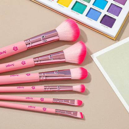 Ensemble de 6 Pinceaux de Maquillage Disney Angel – Design Kawaii & Manche en Bois