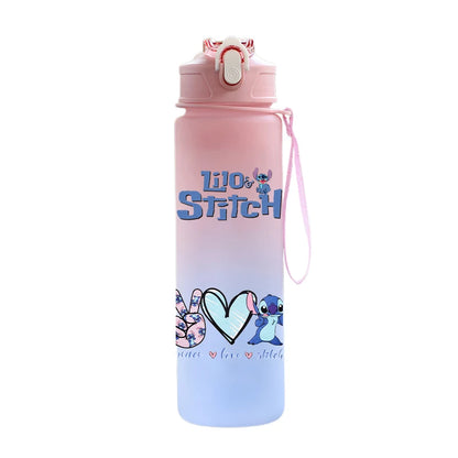 Disney Stitch Water Bottle – 750ml Water Bottle with Built-in Straw