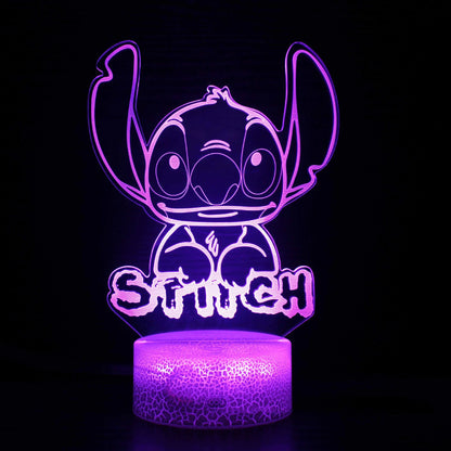 Stitch 3D LED Night Light - 16 Colors with Remote Control