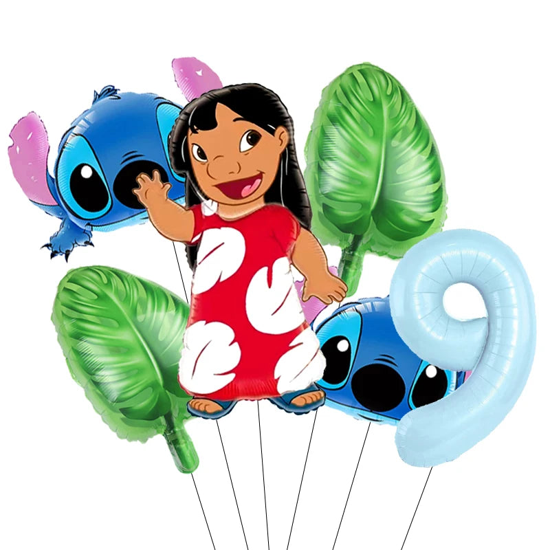 Pack Déco Anniversaire Lilo & Stitch – Chiffre au Choix & Ballons Thématiques