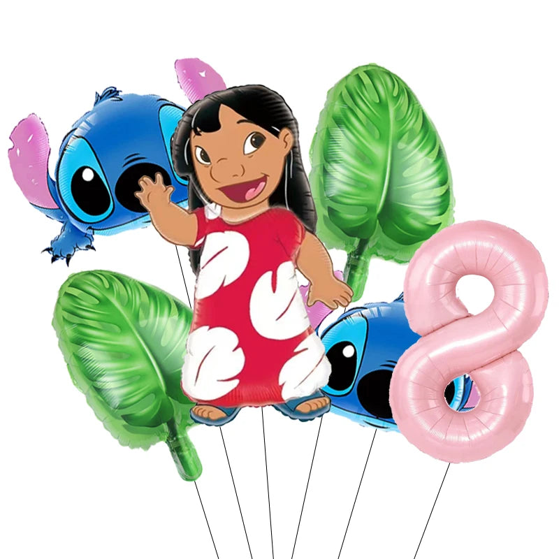 Pack Déco Anniversaire Lilo & Stitch – Chiffre au Choix & Ballons Thématiques