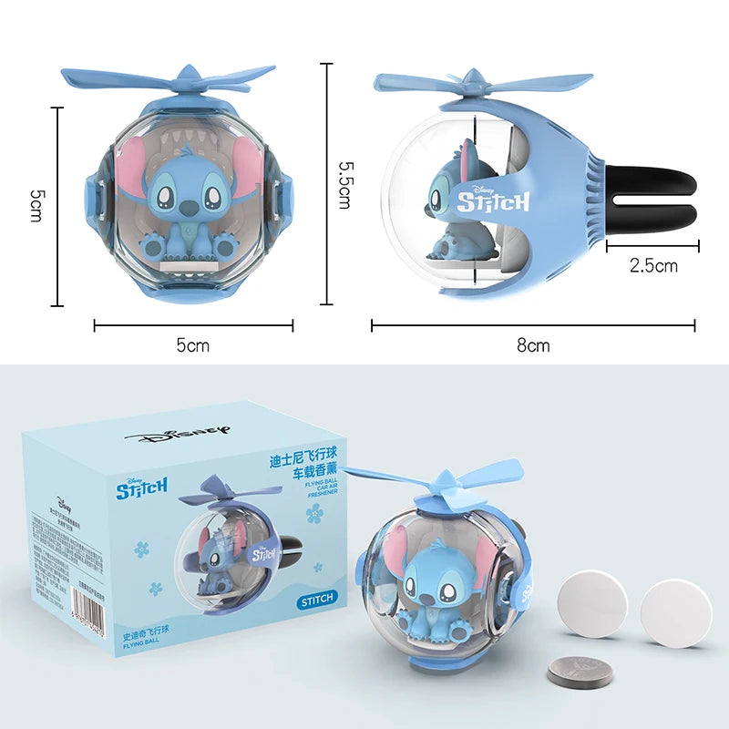 Diffuseur de Parfum pour Voiture Stitch LED – Hélicoptère Rotatif avec Lumière d'Ambiance