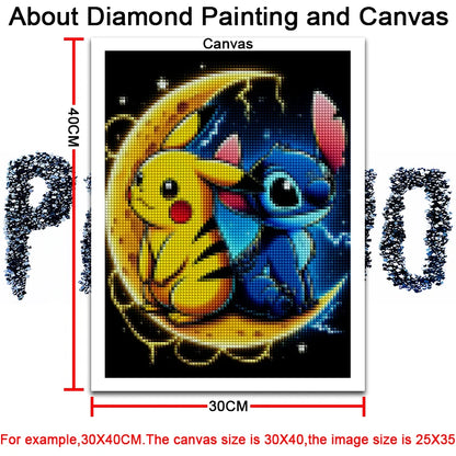 Tableau Diamanté Pokémon – Sasha et Pikachu