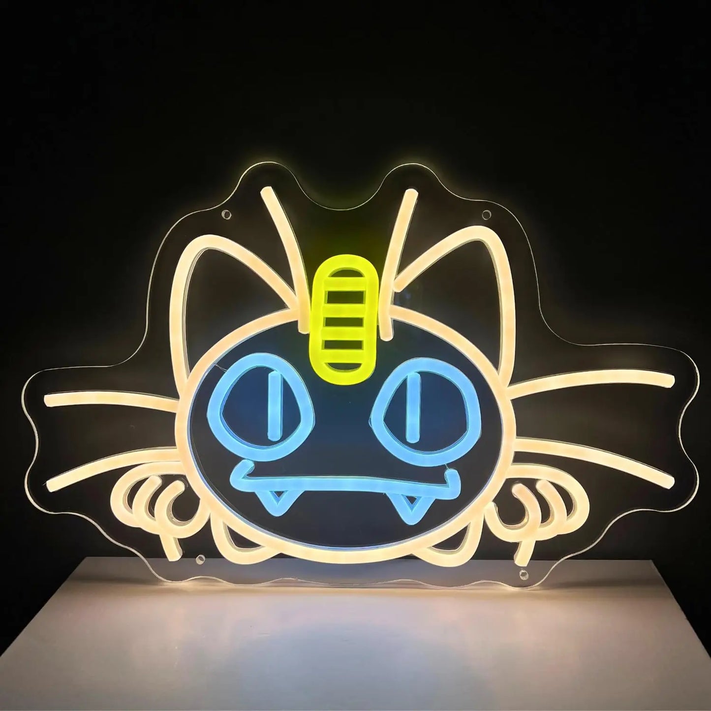 Lampe Néon LED Tête de Miaouss – Décoration Murale Pokémon