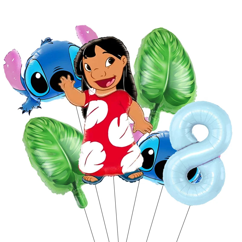 Pack Déco Anniversaire Lilo & Stitch – Chiffre au Choix & Ballons Thématiques