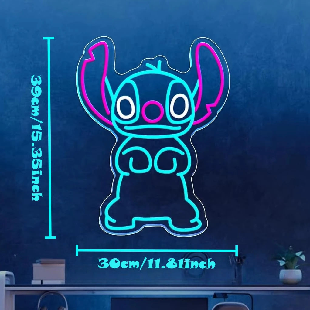 Enseigne Néon LED Stitch – Décoration Murale Lumineuse pour Chambre & Salon