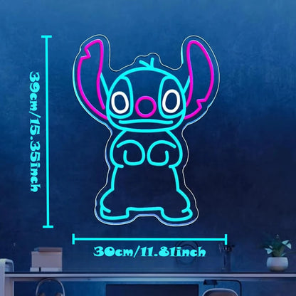 Enseigne Néon LED Stitch – Décoration Murale Lumineuse pour Chambre & Salon