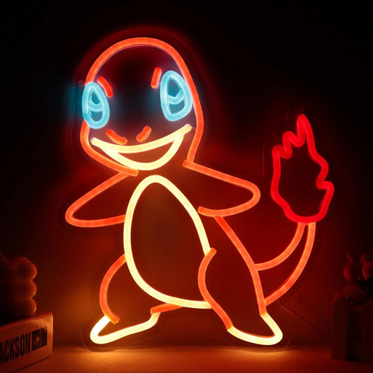 Lampe Néon LED Salameche – Décoration Murale Pokémon