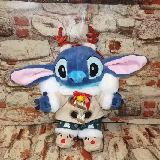 Peluche Kawaii Stitch Hiver – Modèle Cosplay Renne – 30 cm
