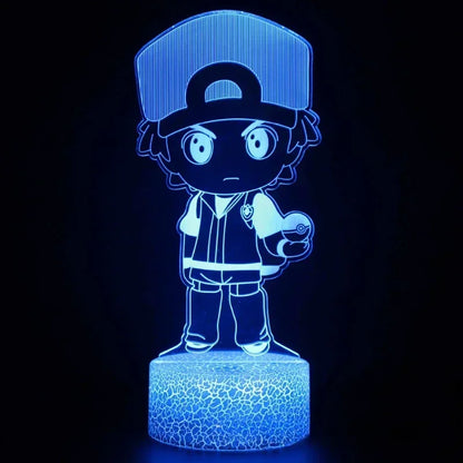 Lampe LED 3D Pokémon – 16 couleurs, télécommande & tactile