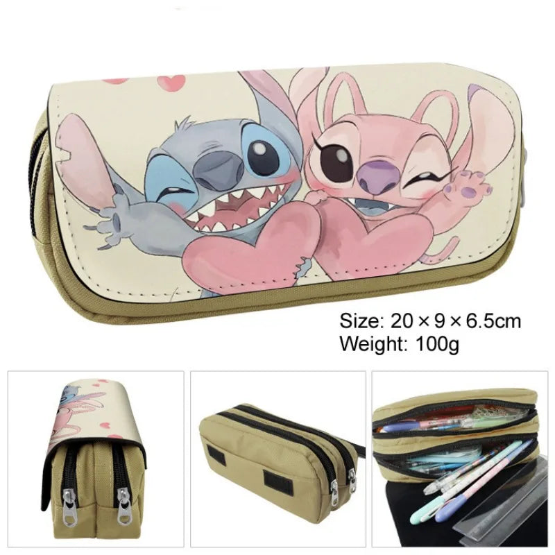 Trousse Scolaire Stitch & Angel – Collection Rectangulaire