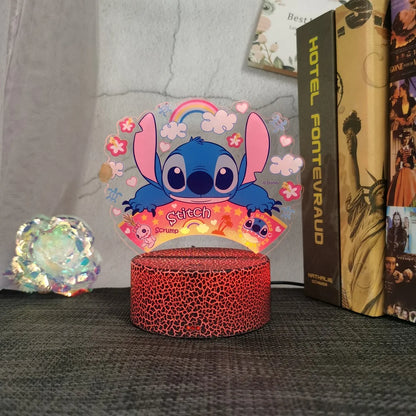 Stitch &amp; Angel 16 Colors LED Lamp - 3D Night Light with Remote Control